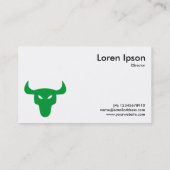 Green Steer Symbol - Weiß Visitenkarte (Rückseite)