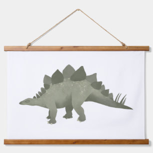 Green Stegosaurus Dinosaurier Kinderzimmer Wandteppich Mit Holzrahmen
