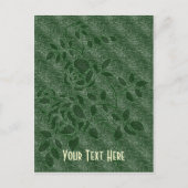 Green Stencil Rosenknospe Bloral anpassbare Postka Postkarte (Vorderseite)