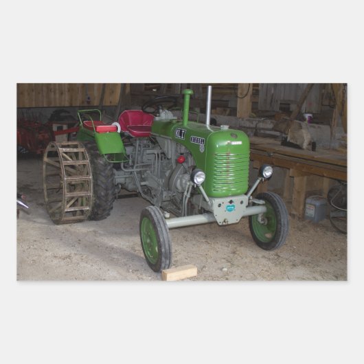 Green Steyr Tractor KL I Rechteckiger Aufkleber (Vorderseite)