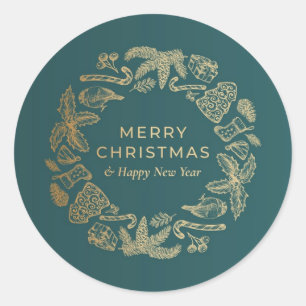 Green Sticker Frohe Weihnachten