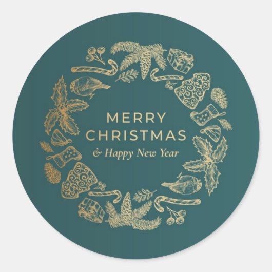 Green Sticker Frohe Weihnachten (Vorderseite)