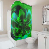 Green Stilized Corolla Bent Up Petals Duschvorhang (Beispiel)