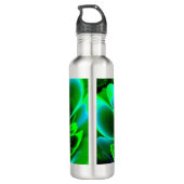 Green Stilized Corolla Bent Up Petals Edelstahlflasche (Rückseite)