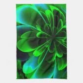 Green Stilized Corolla Bent Up Petals Geschirrtuch (Vertikal)