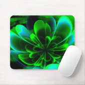 Green Stilized Corolla Bent Up Petals Mousepad (Mit Mouse)