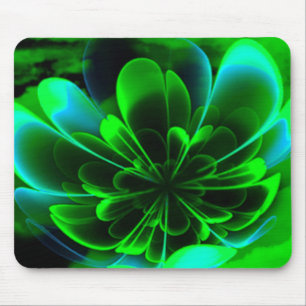 Green Stilized Corolla Bent Up Petals Mousepad