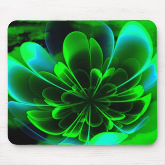 Green Stilized Corolla Bent Up Petals Mousepad (Vorne)