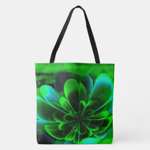 Green Stilized Corolla Bent Up Petals Tasche