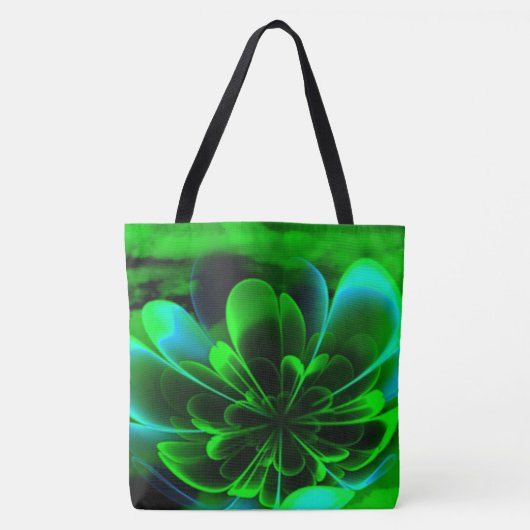 Green Stilized Corolla Bent Up Petals Tasche (Vorderseite)