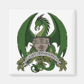 Green Stonefire Dragons Wappen Magnet (Vorne)