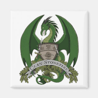 Green Stonefire Dragons Wappen Magnet