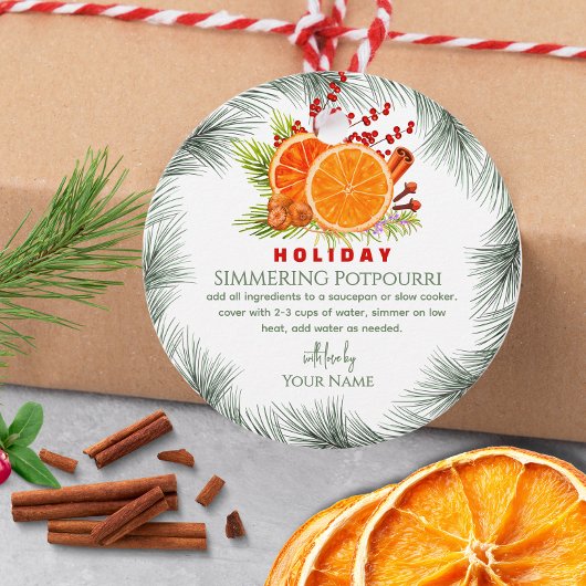Green Stovetop Christmas  Simmering Potpourri  Geschenkanhänger