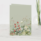Green Strawberries Daisy Flowers Birthday Karte (Rückseite)