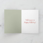 Green Strawberries Daisy Flowers Birthday Karte (Innenseite)