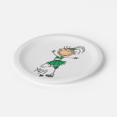 Green Strichmännchen Cheerleader Pappteller (Schrägansicht)