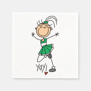 Green Strichmännchen Cheerleader Serviette