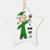 Green Strichmännchen Male Graduate Keramikornament (Links)