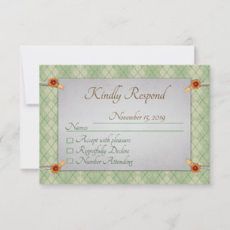 Green Strick Baby Dusche UAWG RSVP Karte