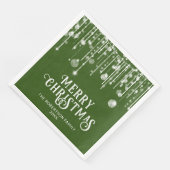 Green String Lights Weihnachts-Party Serviette (Ecke)