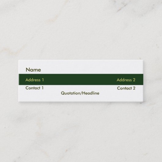 Green Strip Business Card Mini Visitenkarte (Vorderseite)