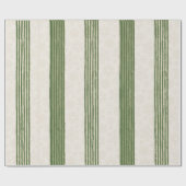 Green Strip Delicate Snowflake Weihnachten  Geschenkpapier (Flach)
