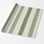 Green Strip Delicate Snowflake Weihnachten  Geschenkpapier (Ungerollt)