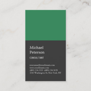 Green Strip Gray Consultant Business Card Visitenkarte