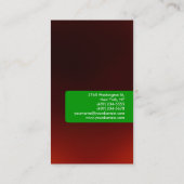 Green Strip Red Attractive Charm Business Card Visitenkarte (Rückseite)
