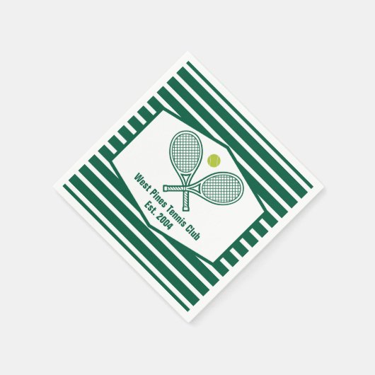 Green Strip Tennis Custom Country Club Serviette (Ecke)