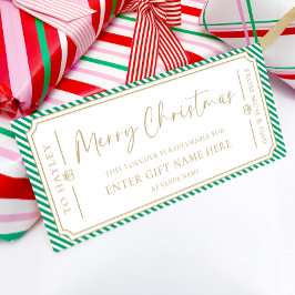 Green Strip Weihnachts-Gutscheinkarte Einladung
