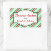 Green Strip Weihnachtskitchkleber Rechteckiger Aufkleber (Tasche)