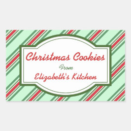 Green Strip Weihnachtskitchkleber Rechteckiger Aufkleber