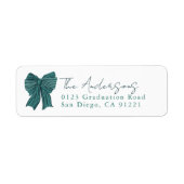Green Stripe Bow Ribbon Return Address (Vorne)