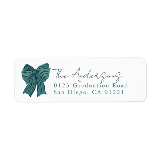 Green Stripe Bow Ribbon Return Address (Vorne)