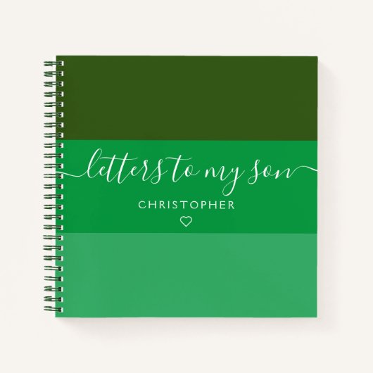 Green Stripe Buchstaben zu meinem Son Keepake Jour Notizblock (Vorderseite)