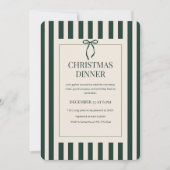 Green Stripe Christmas Dinner Einladung (Vorderseite)