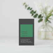 Green Stripe Consultant Business Card Visitenkarte (Stehend Vorderseite)