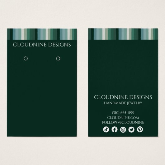 Green Stripe Earring Necklace Juwelier Display Car (Vorne & Hinten)