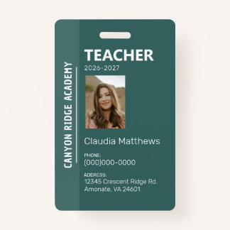 Green Stripe Homeschool Educator ID Badge Ausweis