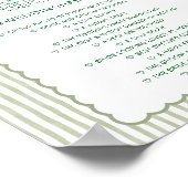 Green Stripe I Spy Wedding Game Wedding Photo Hunt Poster (Ecke)