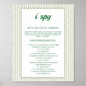 Green Stripe I Spy Wedding Game Wedding Photo Hunt Poster (Vorne)