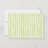 Green Stripe Wedding RSVP Postcards with QR Code (Rückseite)