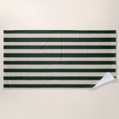 Green striped beach towel strandtuch (Vorderseite)