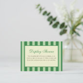 Green Striped Bridal Shower Display Shower Begleitkarte (Stehend Vorderseite)
