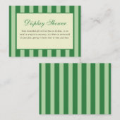 Green Striped Bridal Shower Display Shower Begleitkarte (Vorne/Hinten)