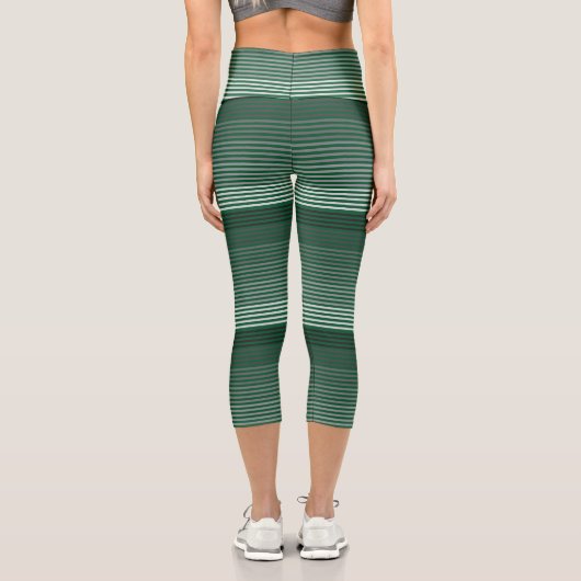 Green Striped Capri Leggings (Rückseite)
