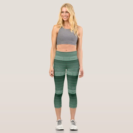 Green Striped Capri Leggings (Vorderseite)