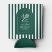 Green striped elegant tennis-themed bachelorette dosenkühler (Vorderseite)