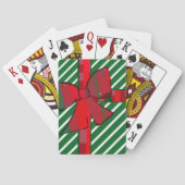 Green striped gift wrap theme playing cards spielkarten (Rückseite)